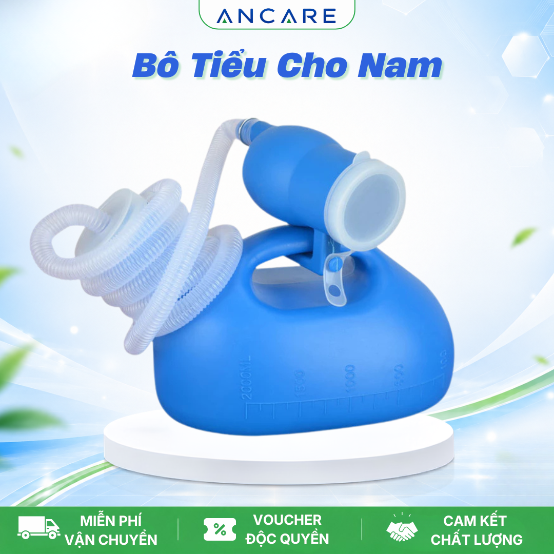 Bô Tiểu Nam Cho Người Già, Người Bệnh – Bình Đi Tiểu 2L Có Ống Dài Chống Đổ, Tiện Dụng Tại Giường
