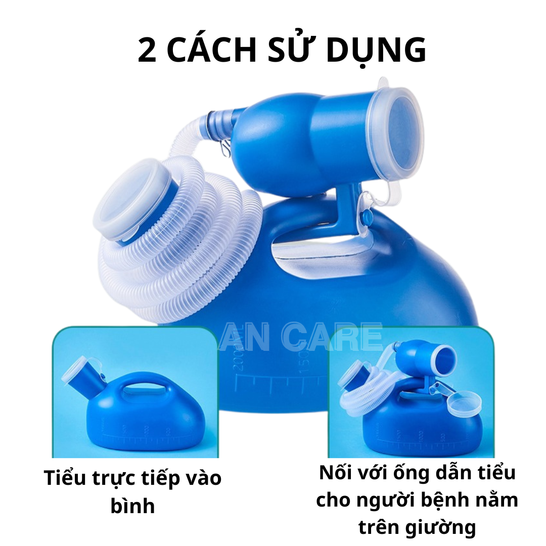 Bô Tiểu Nam Cho Người Già, Người Bệnh – Bình Đi Tiểu 2L Có Ống Dài Chống Đổ, Tiện Dụng Tại Giường - Ảnh 2