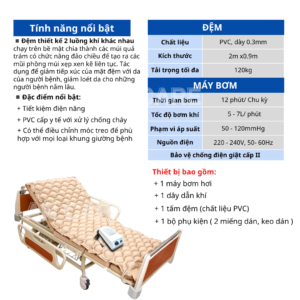 Alternative view of Đệm Hơi Chống Tỳ Đè Cao Cấp Cho Người Già & Người Nằm Lâu – Êm Ái, Thoáng Khí, Giảm Đau Nhức, Hạn Chế Loét Da