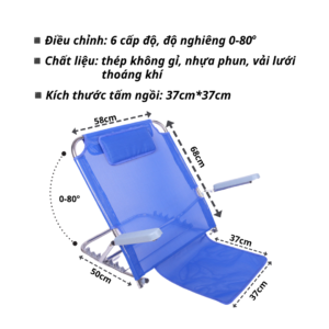Alternative view of Ghế Tựa Lưng Cho Người Già, Người Bệnh Gấp Gọn – Ghế Tựa Lưng Ngồi Giường Chống Mỏi, Thoáng Khí, Hỗ Trợ Ngồi Thẳng