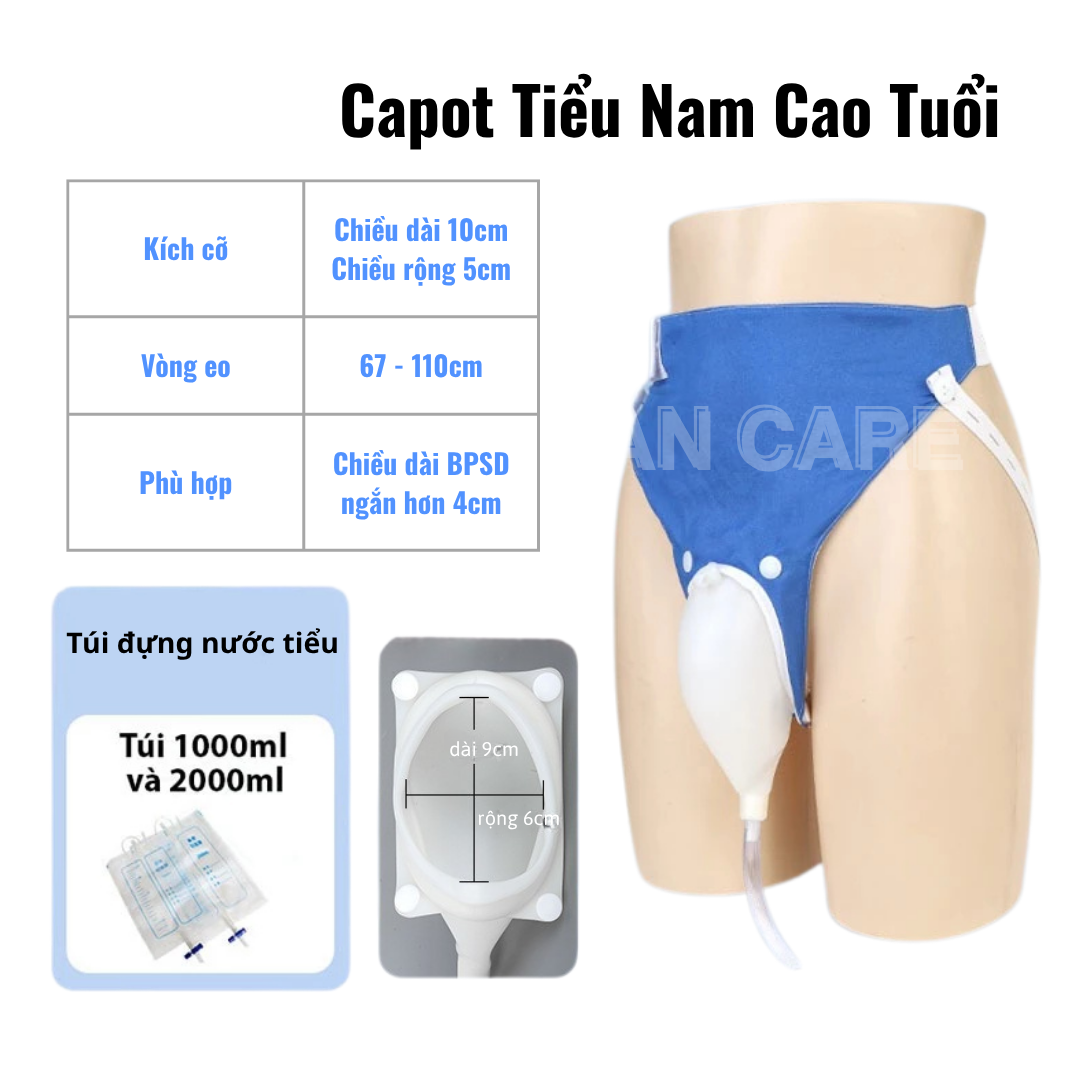 Capot Chụp Tiểu Nam Nữ – Dụng Cụ Hỗ Trợ Đi Tiểu Người Già, Người Bệnh – Silicon An Toàn, Kèm Túi 2 Nước Tiểu - Ảnh 3