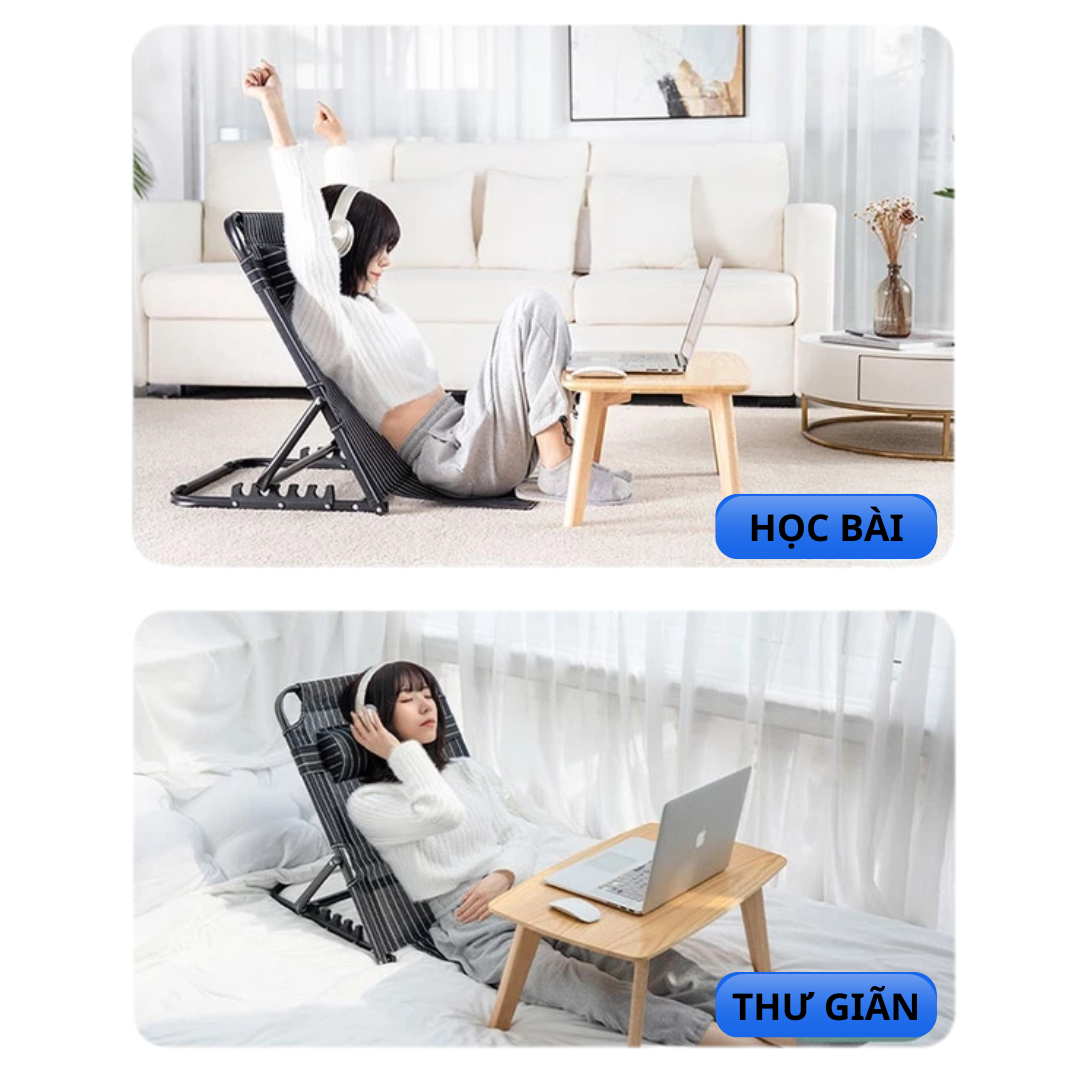 Ghế Ngồi Bệt Tựa Lưng Gấp Gọn Thư Giãn – Ghế Ngồi Học Bài, Chơi Game, Xem Phim, Du Lịch Dã Ngoại - Ảnh 3