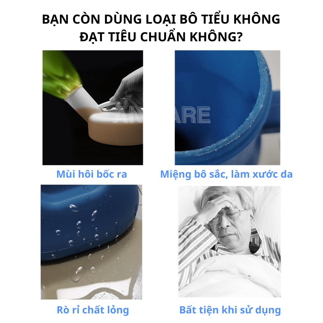 Bô Tiểu Nam Cho Người Già, Người Bệnh – Bình Đi Tiểu 2L Có Ống Dài Chống Đổ, Tiện Dụng Tại Giường - Ảnh 10