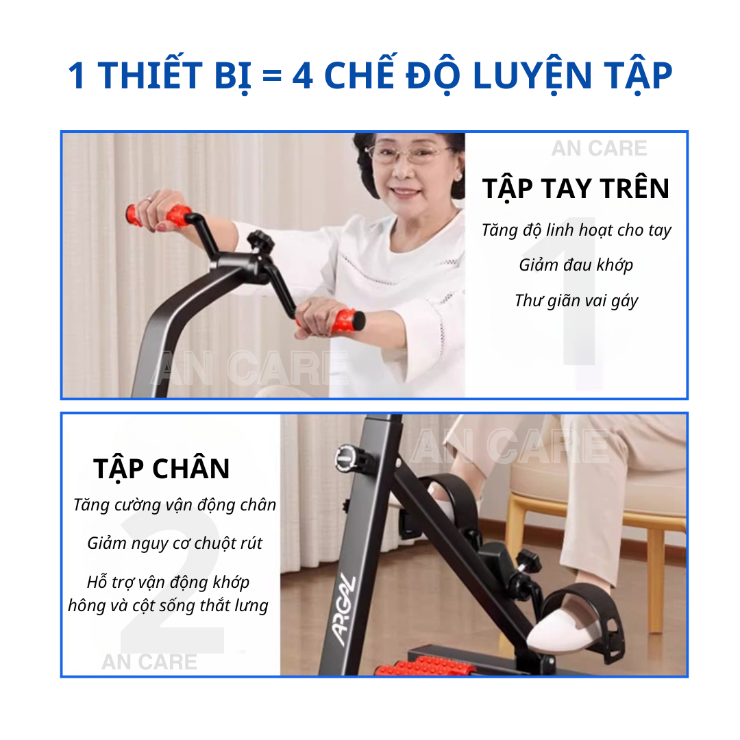 Xe đạp 2 tầng tập vận động tay chân tại nhà cho người già, người sau tai biến - Ảnh 6