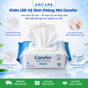 Khăn ướt vệ sinh không mùi Carefor – Dịu nhẹ, an toàn cho người cao tuổi
